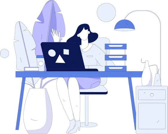 Business woman doing online meeting  Illustration