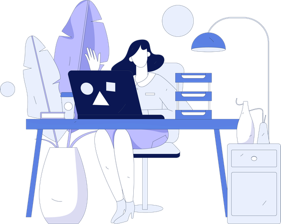 Business woman doing online meeting  Illustration