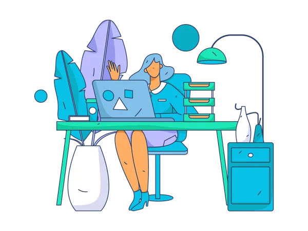 Business woman doing online meeting  Illustration