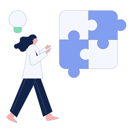 Business woman doing problem solving  Illustration