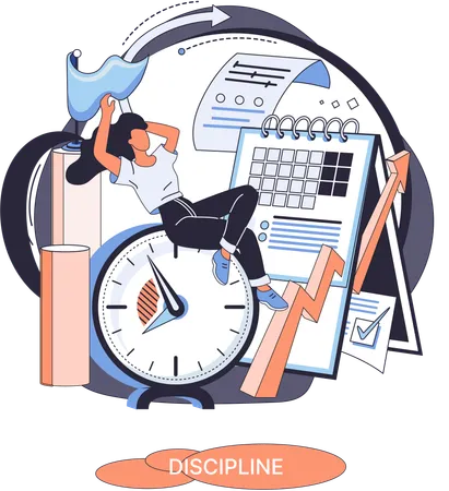 Business woman doing Time management  Illustration