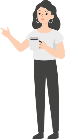 Business woman drinking coffee  Illustration