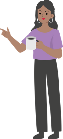 Business woman drinking coffee Illustration