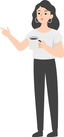 Business woman drinking coffee  Illustration