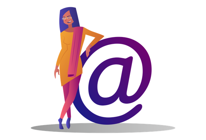Business woman email address Illustration