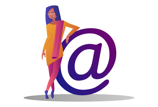 Business woman email address  Illustration