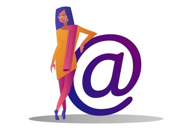 Business woman email address  Illustration