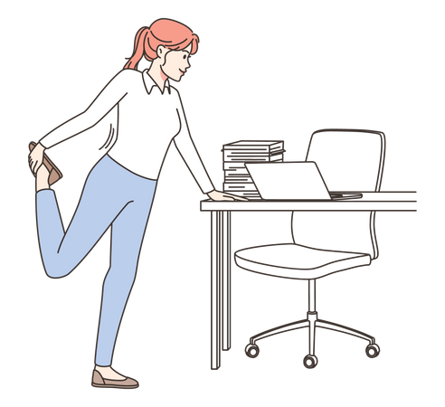 Business woman exercising in office  Illustration