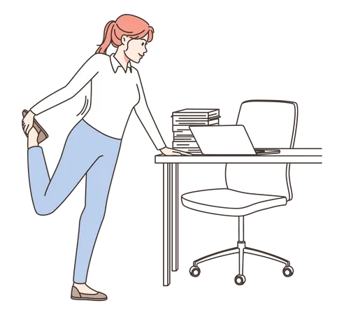 Business woman exercising in office  Illustration