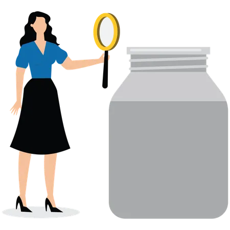 Businesswoman Finding solution or creativity  Illustration
