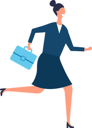 Business woman getting late for office Illustration