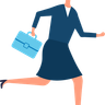 business woman in hurry illustrations
