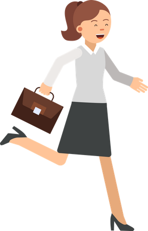 Business woman getting late for office  Illustration