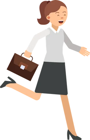 Business woman getting late for office  Illustration