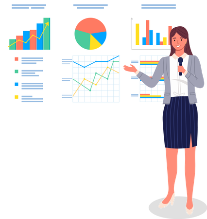 Business woman giving a presentation  Illustration