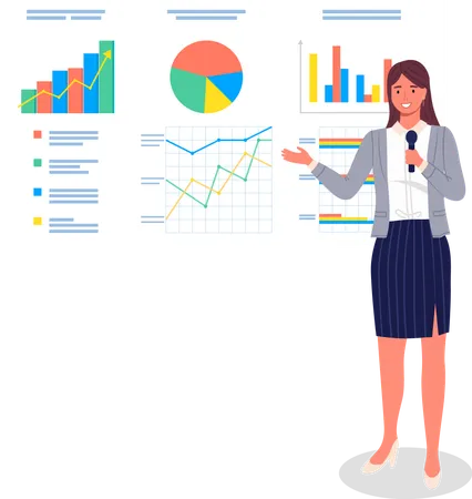 Business woman giving a presentation  Illustration