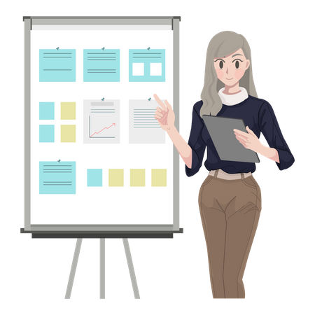 Business Woman giving presentation  Illustration