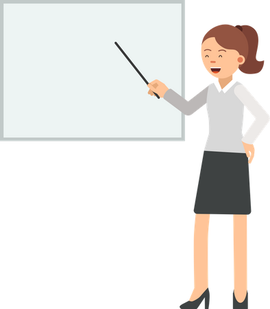 Business woman giving presentation Illustration