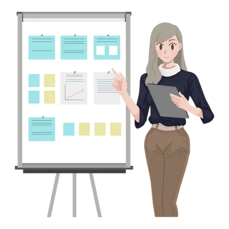 Business Woman giving presentation  Illustration