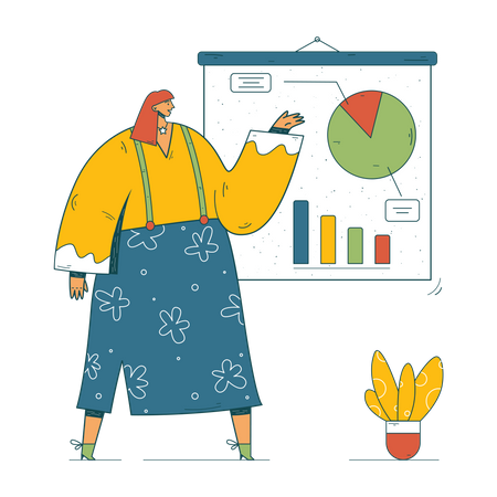 Business woman giving presentation  Illustration