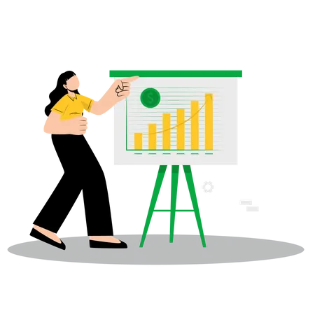 Business woman giving presentation  Illustration