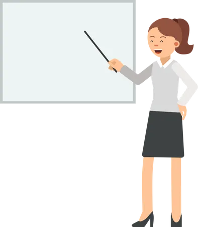 Business woman giving presentation  Illustration