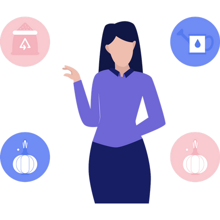 Business woman giving presentation  Illustration