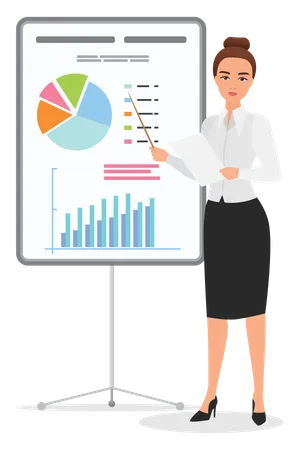 Business woman giving presentation  Illustration