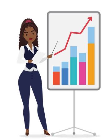 Business woman giving presentation  Illustration