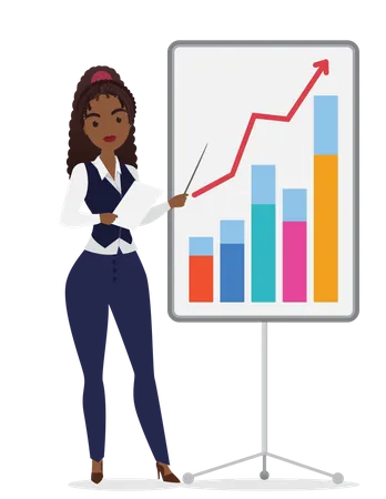 Business woman giving presentation  Illustration