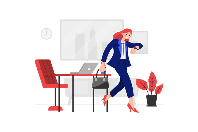 Business woman going for business meeting  Illustration