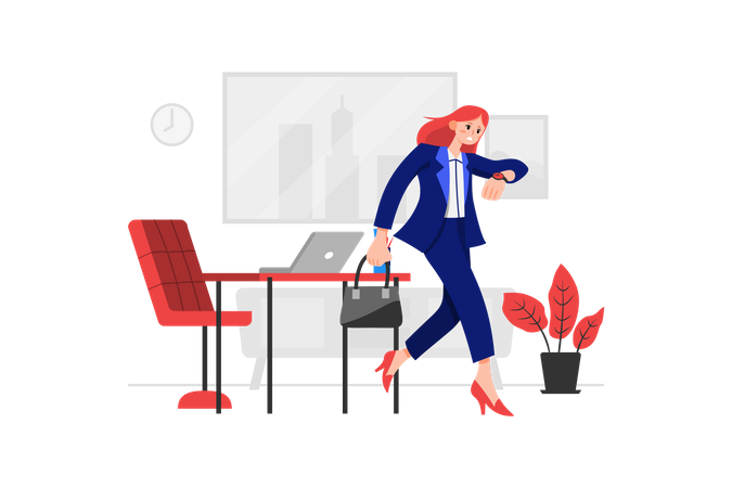 Business woman going for business meeting  Illustration