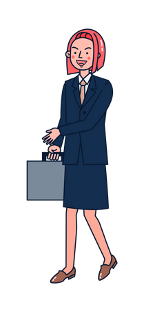 Business woman going to office  Illustration