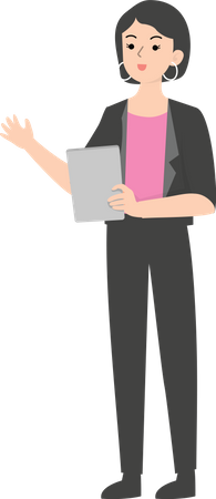 Business woman holding book Illustration