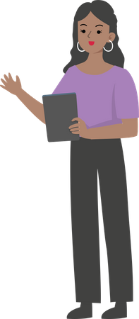Business woman holding book Illustration