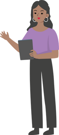 Business woman holding book  Illustration