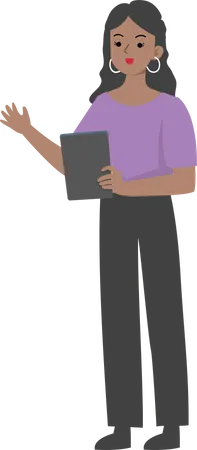 Business woman holding book  Illustration