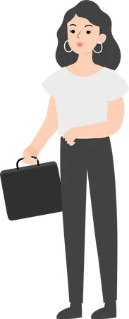 Business woman holding briefcase Illustration