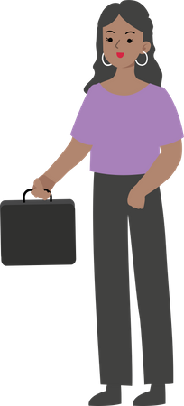 Business woman holding briefcase Illustration