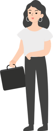 Business woman holding briefcase  Illustration