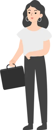 Business woman holding briefcase  Illustration