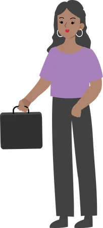 Business woman holding briefcase  Illustration