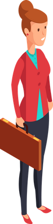 Business woman holding briefcase  Illustration