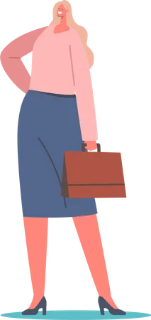 Business woman holding briefcase  Illustration