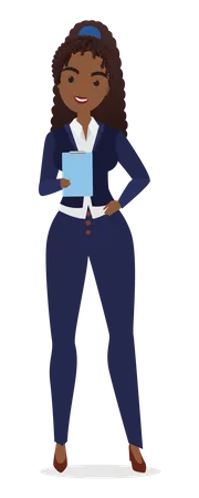 Business woman holding clipboard  Illustration