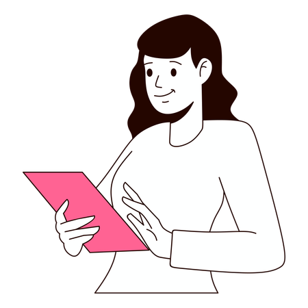 Business Woman Holding Clipboard  Illustration