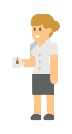 Business woman holding coffee cup Illustration