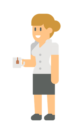 Business woman holding coffee cup  Illustration