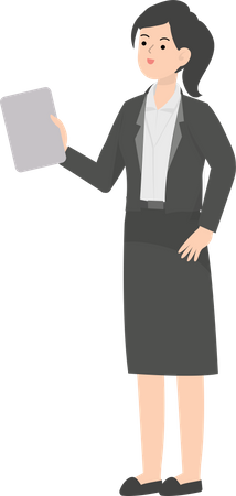 Business Woman Holding Diary  Illustration