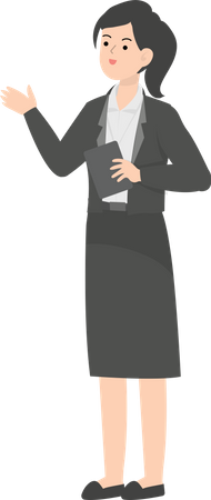 Business Woman Holding Diary  Illustration